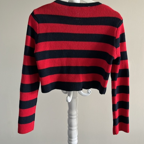 ZARA NWT STRIPED KNIT CARDIGAN RED / NAVY - Picture 9 of 10